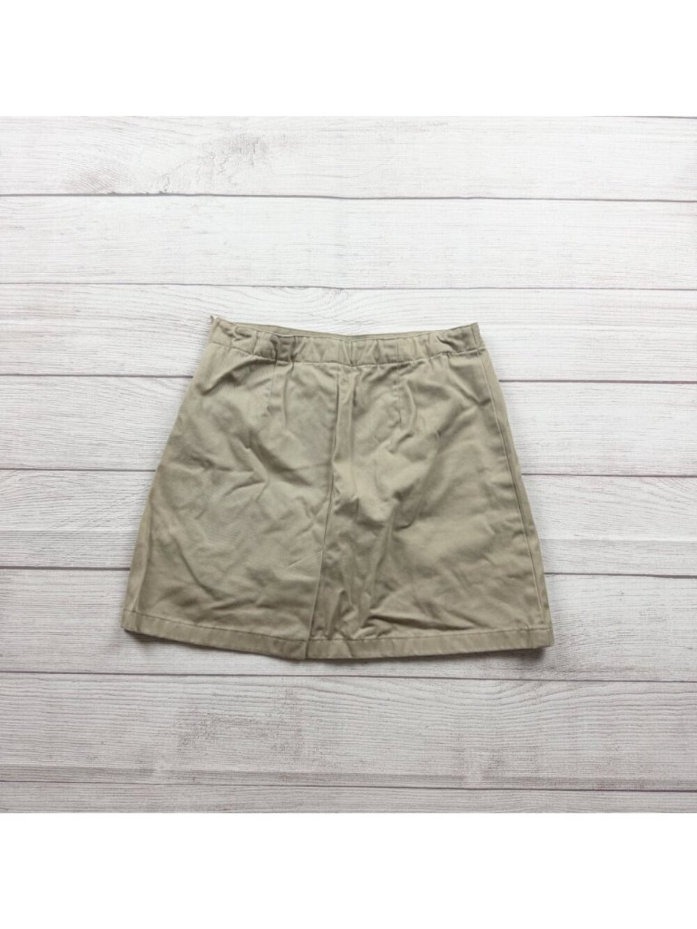 Lands End Girls Khaki Uniform Skort Adjustable Waist Stretch Blend 12 - Picture 5 of 5